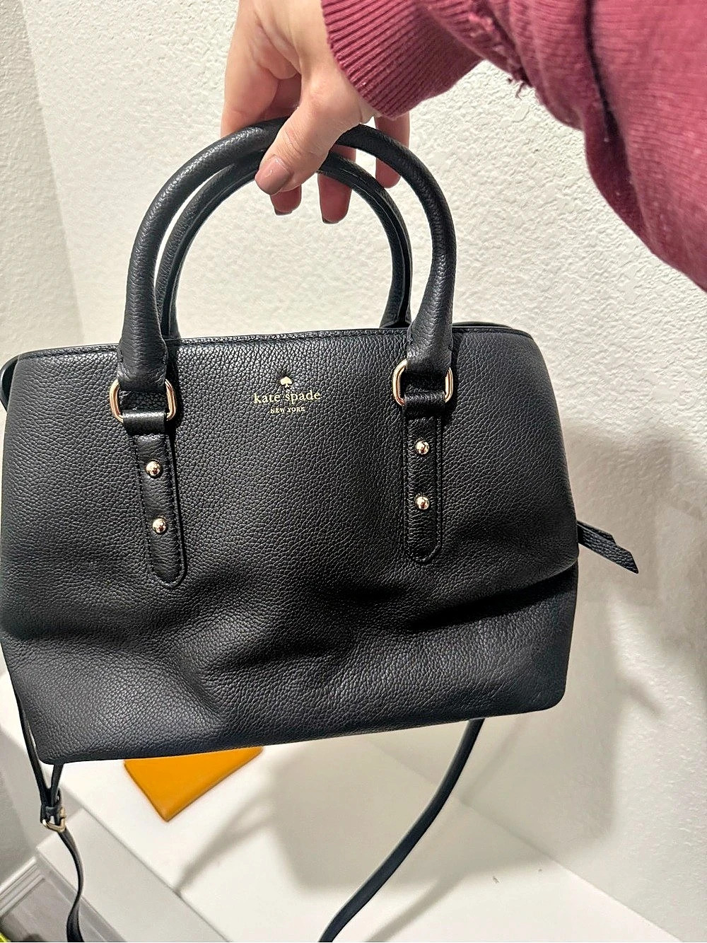 Kate Spade Black Leather-Look Satchel